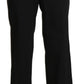 Elegant High Waist Straight Black Pants