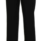 Elegant Black High Waist Straight Pants