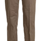 Elegant High Waist Straight Pants in Brown