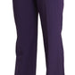 Elegant High Waist Violet Straight Pants