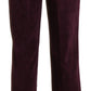 Elegant High Waist Straight Purple Pants