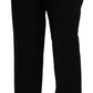 Elegant High Waist Straight Black Pants