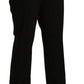 Elegant High Waist Straight Black Pants