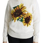 Eleganter gestrickter Sonnenblumenpullover