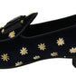 Elegant Velvet Crown Embroidery Loafers