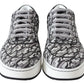 Glittering Slip-On Sneakers - Silver and Black