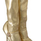 Elegant Gold Ankle Boots Socks with Rhinestones