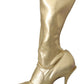 Elegant Gold Ankle Boots Socks with Rhinestones