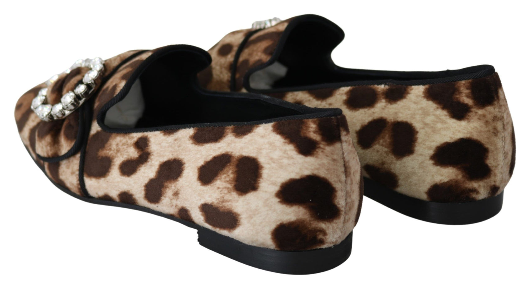 Loafer mit Leopardenmuster und Kristallverzierung