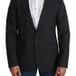 Eleganter Slim Fit Blazer aus grauer Woll-Seidenmischung