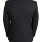 Eleganter Slim Fit Blazer aus grauer Woll-Seidenmischung