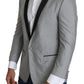 Elegante blazer grigio chiaro in misto seta