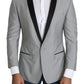 Elegant Silk Blend Light Gray Blazer