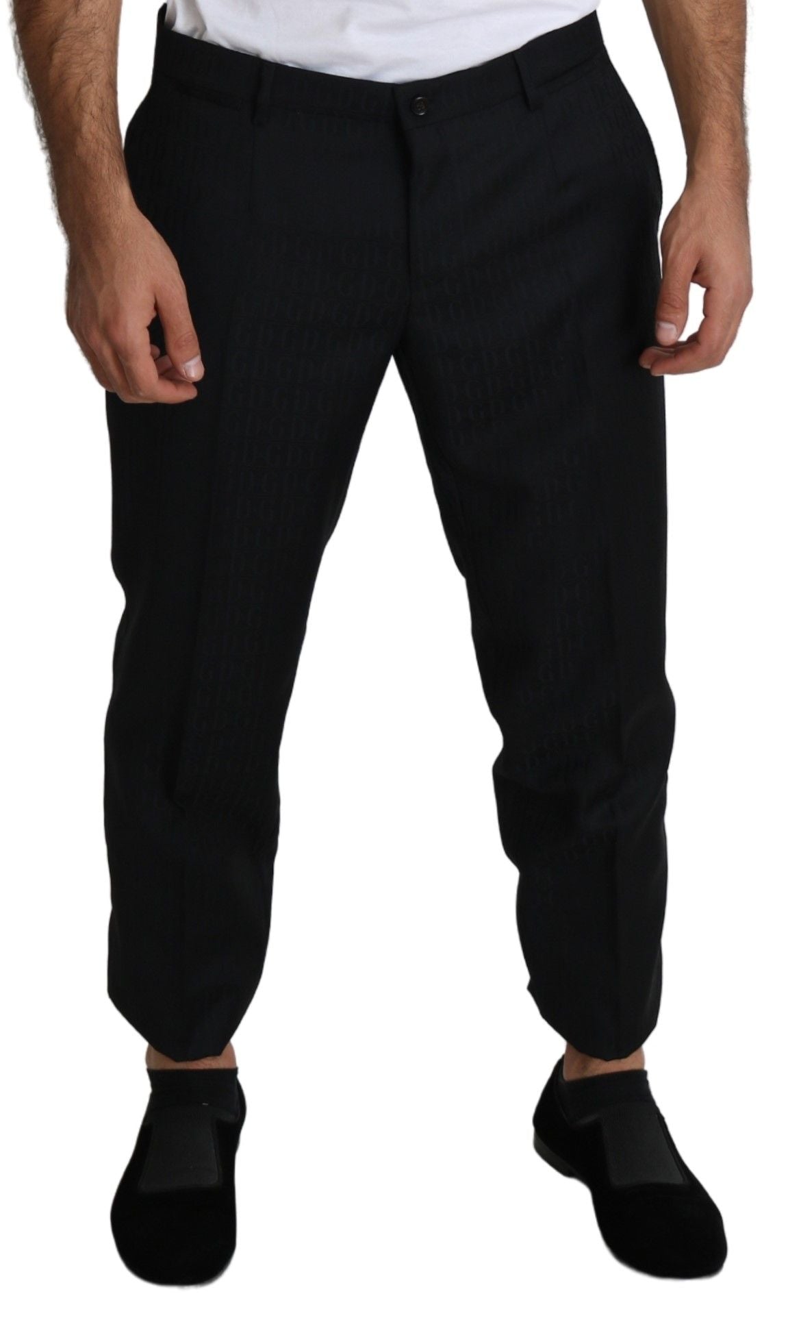 Elegante schwarze Cropped-Hose aus Schurwolle