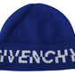 Chic Unisex Cobalt Wool Beanie with Logo Detail