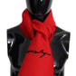 Elegant Red Wool Blend Unisex Scarf