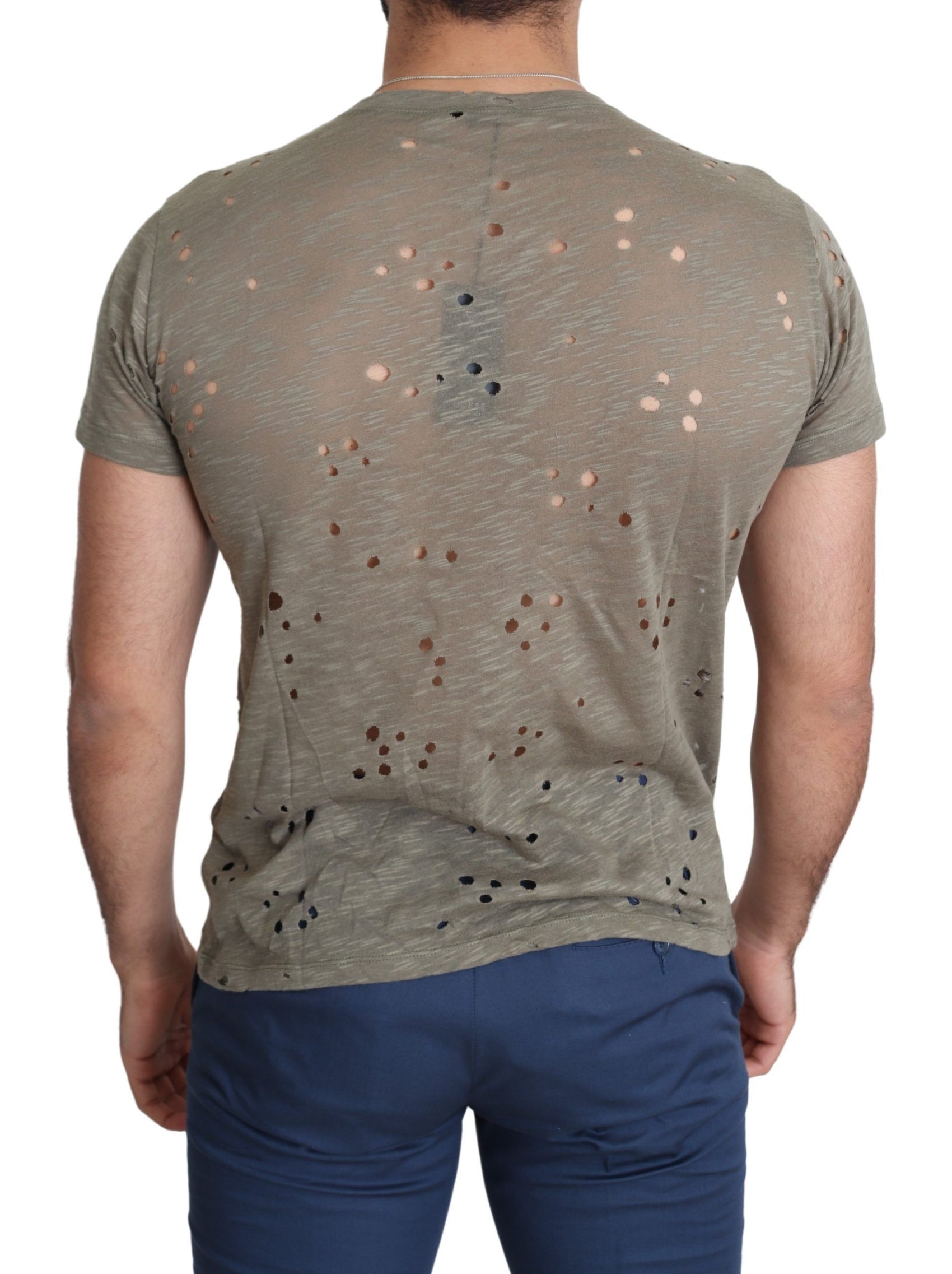 Schickes braunes Baumwoll-Stretch-T-Shirt