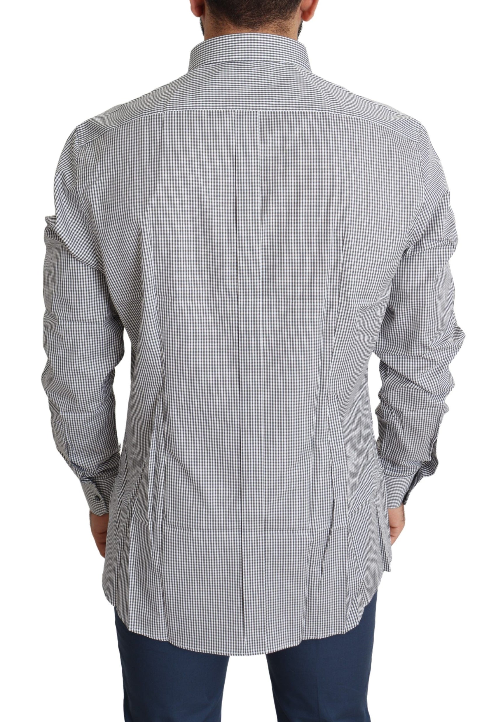 Camicia da abito in cotone a quadri slim fit