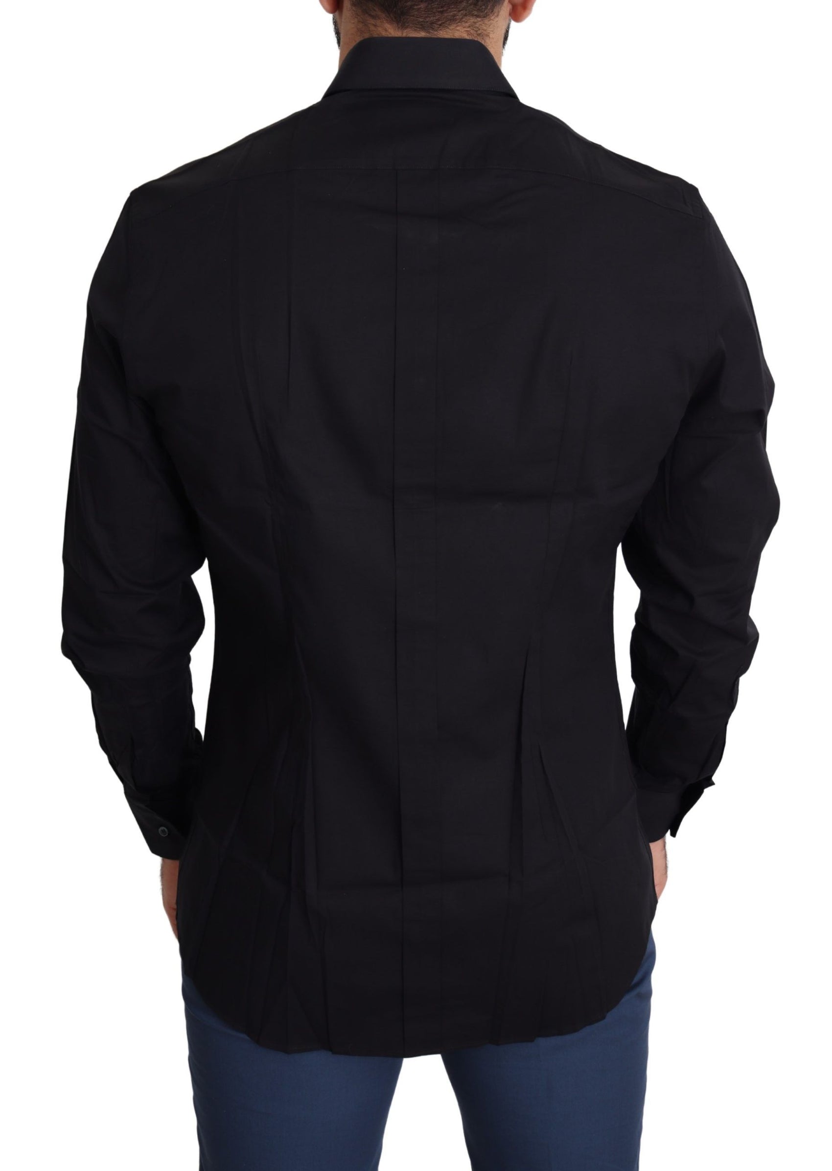 Elegante camicia in cotone elasticizzato nero