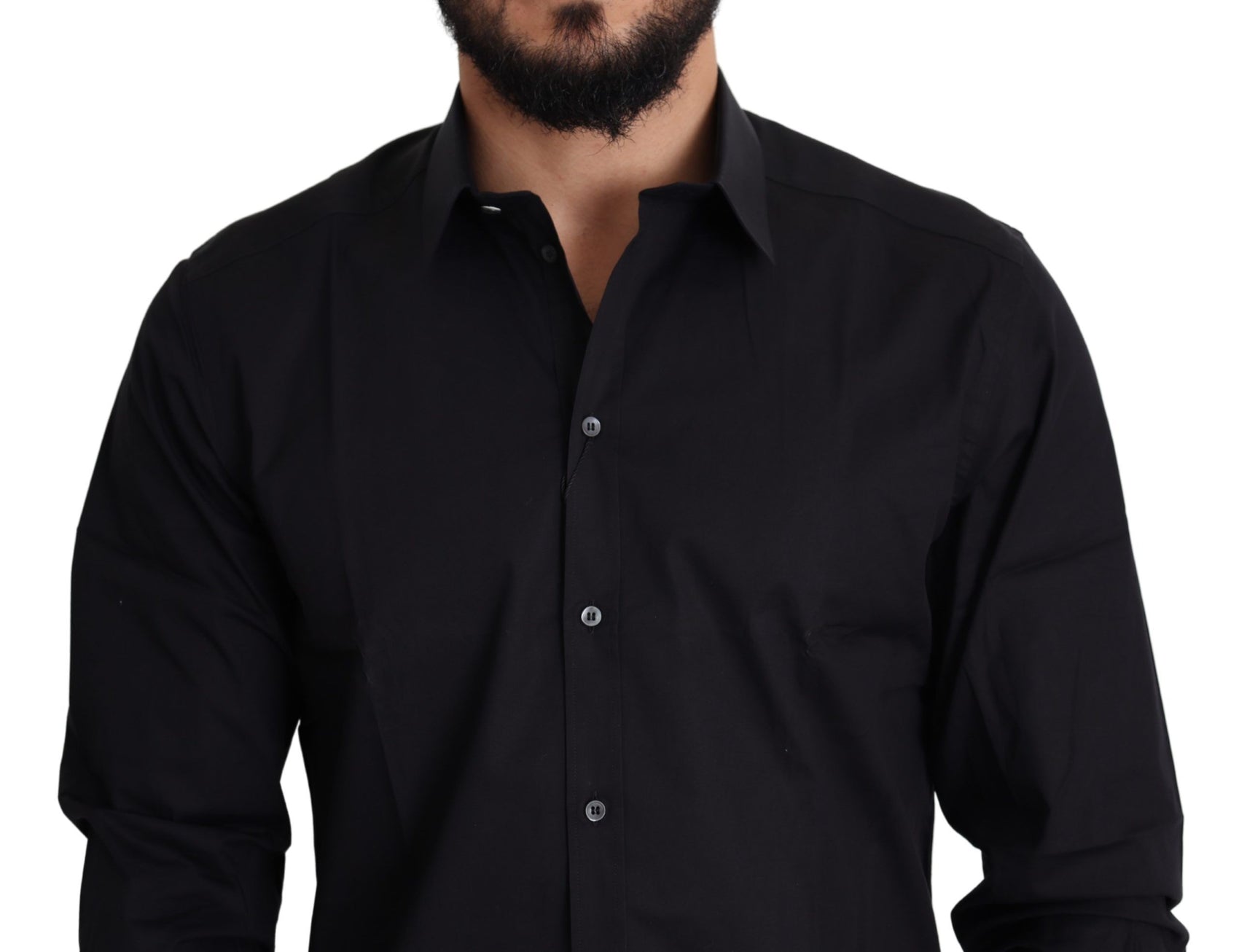 Elegante camicia in cotone elasticizzato nero