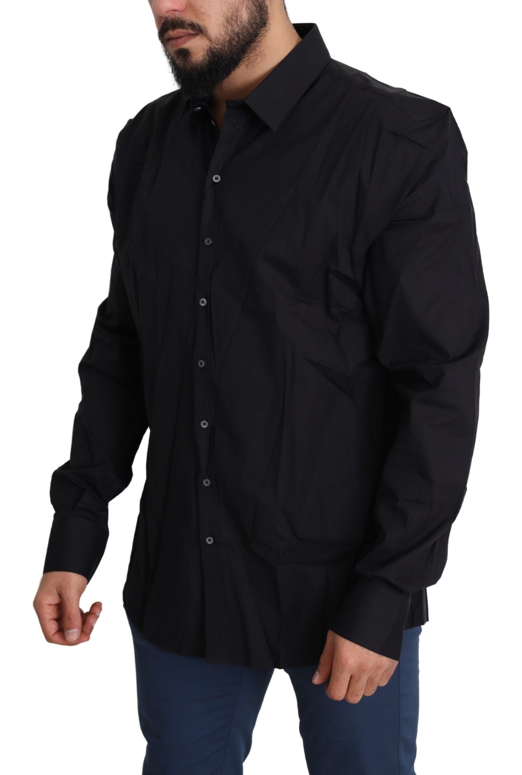 Camicia elegante nera slim fit