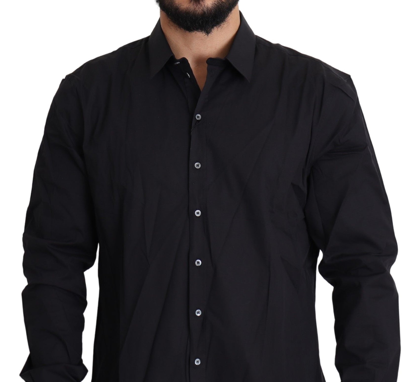 Camicia elegante nera slim fit