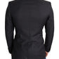 Elegant Black Virgin Wool Martini Blazer