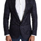 Elegante blazer Martini in misto seta blu