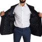 Elegant Black Virgin Wool Men's Blazer