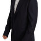 Elegant Black Virgin Wool Men's Blazer