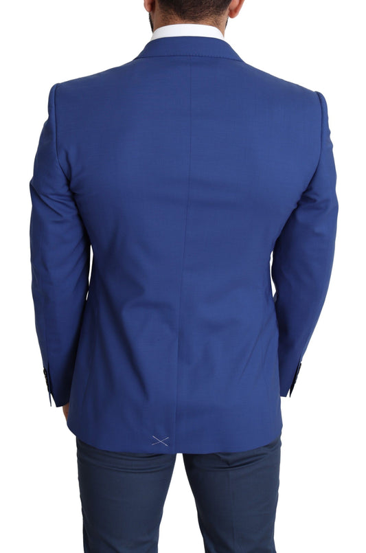 Exquisite blaue Martini-Blazerjacke aus Wolle