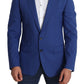 Giacca blazer Martini in lana blu squisita