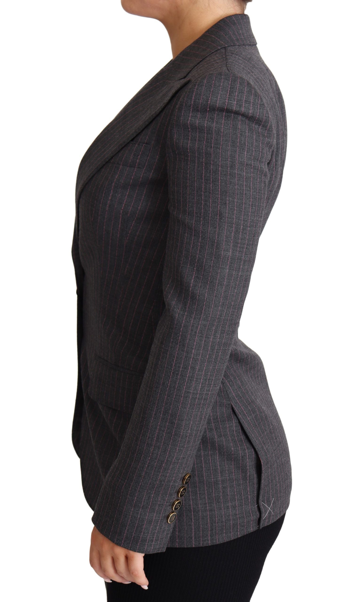 Elegante blazer in lana elasticizzata grigia