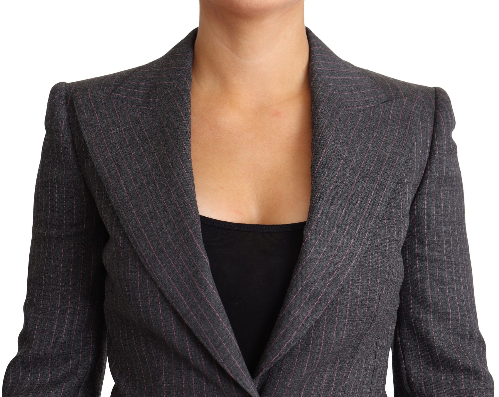 Elegante blazer in lana elasticizzata grigia