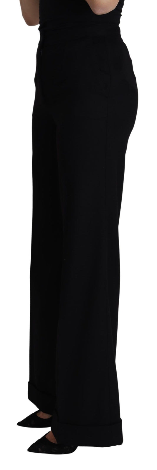 Pantaloni eleganti in cashmere a gamba larga