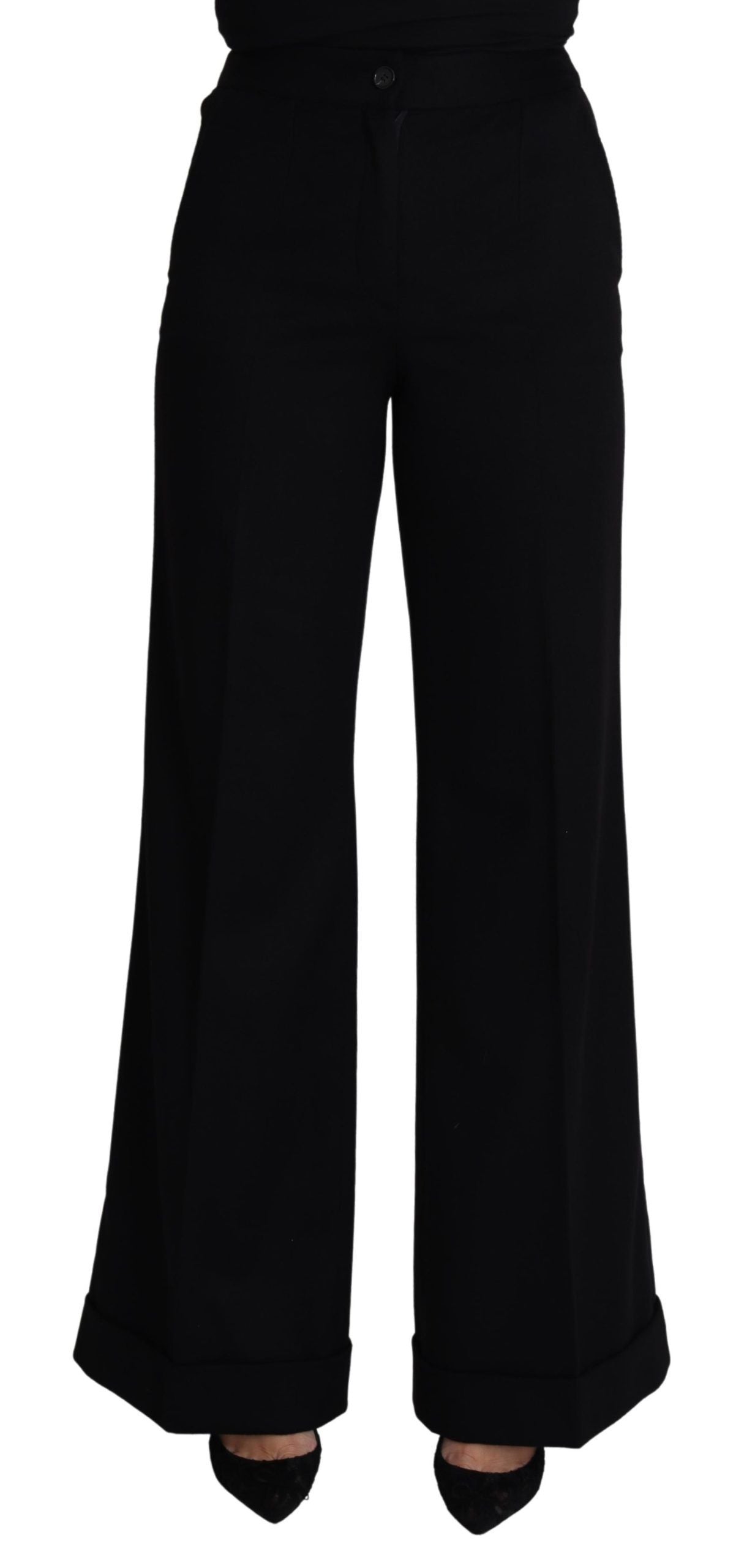 Pantaloni eleganti in cashmere a gamba larga