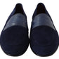 Elegant Blue Suede Leather Loafers