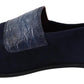 Elegant Blue Suede Leather Loafers