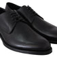 Elegante Derby-Schuhe aus schwarzem Leder