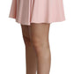 Elegant Pink Flare A-line Mini Skirt