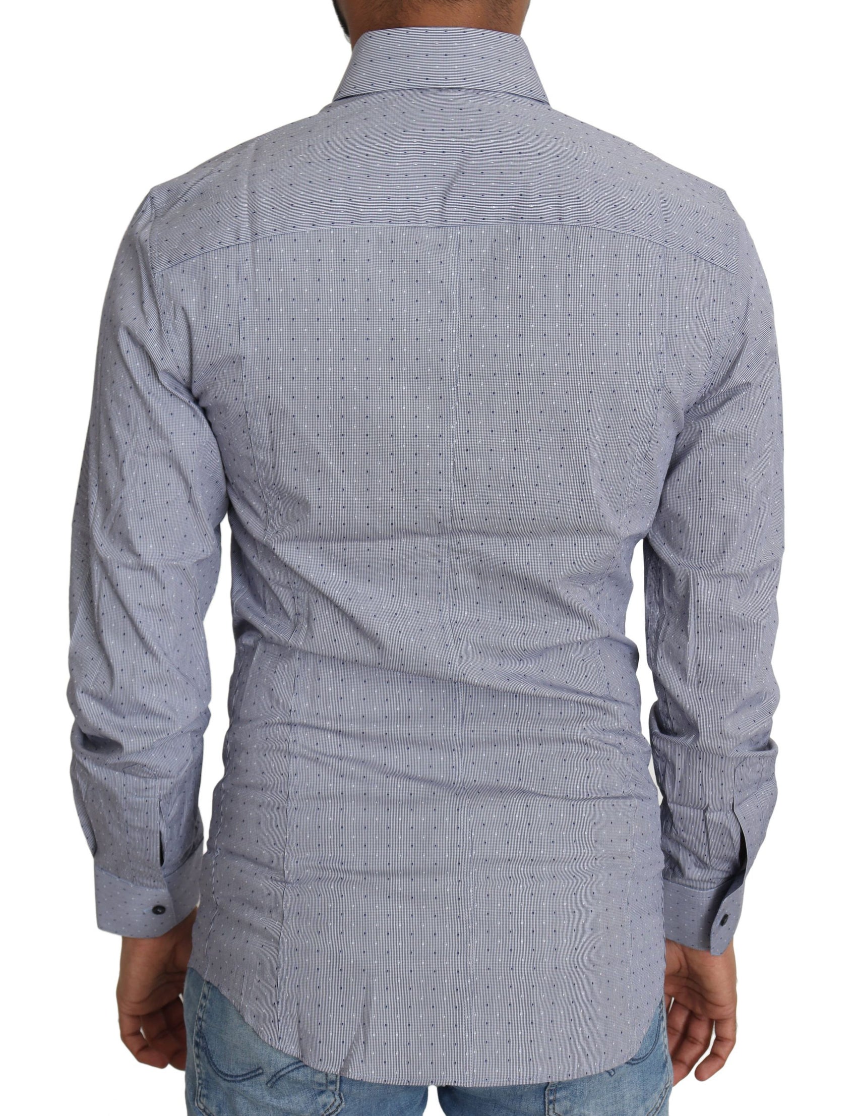 Camicia Sicilia Slim Fit a Pois in Misto Cotone