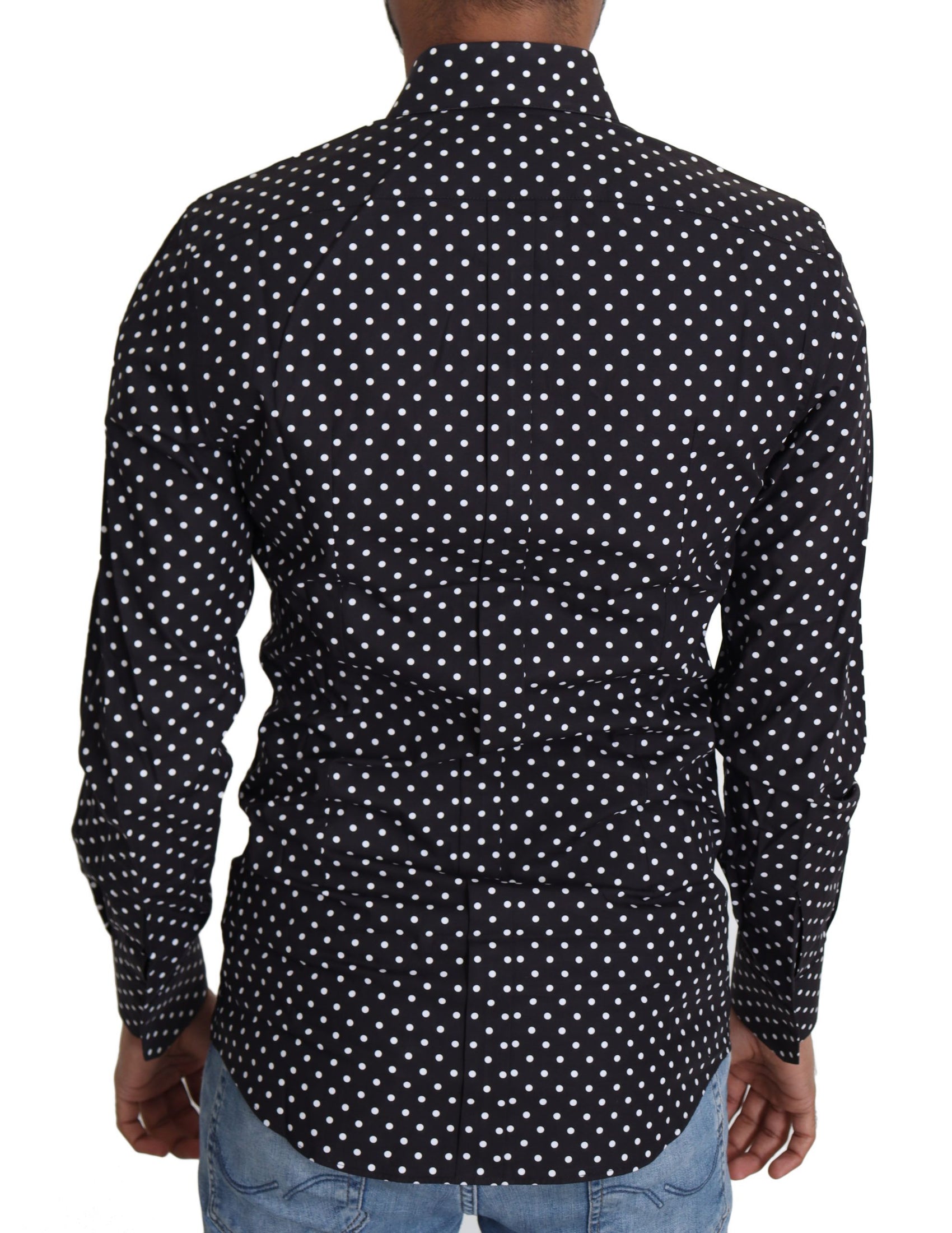 Camicia elegante a maniche lunghe da uomo a pois