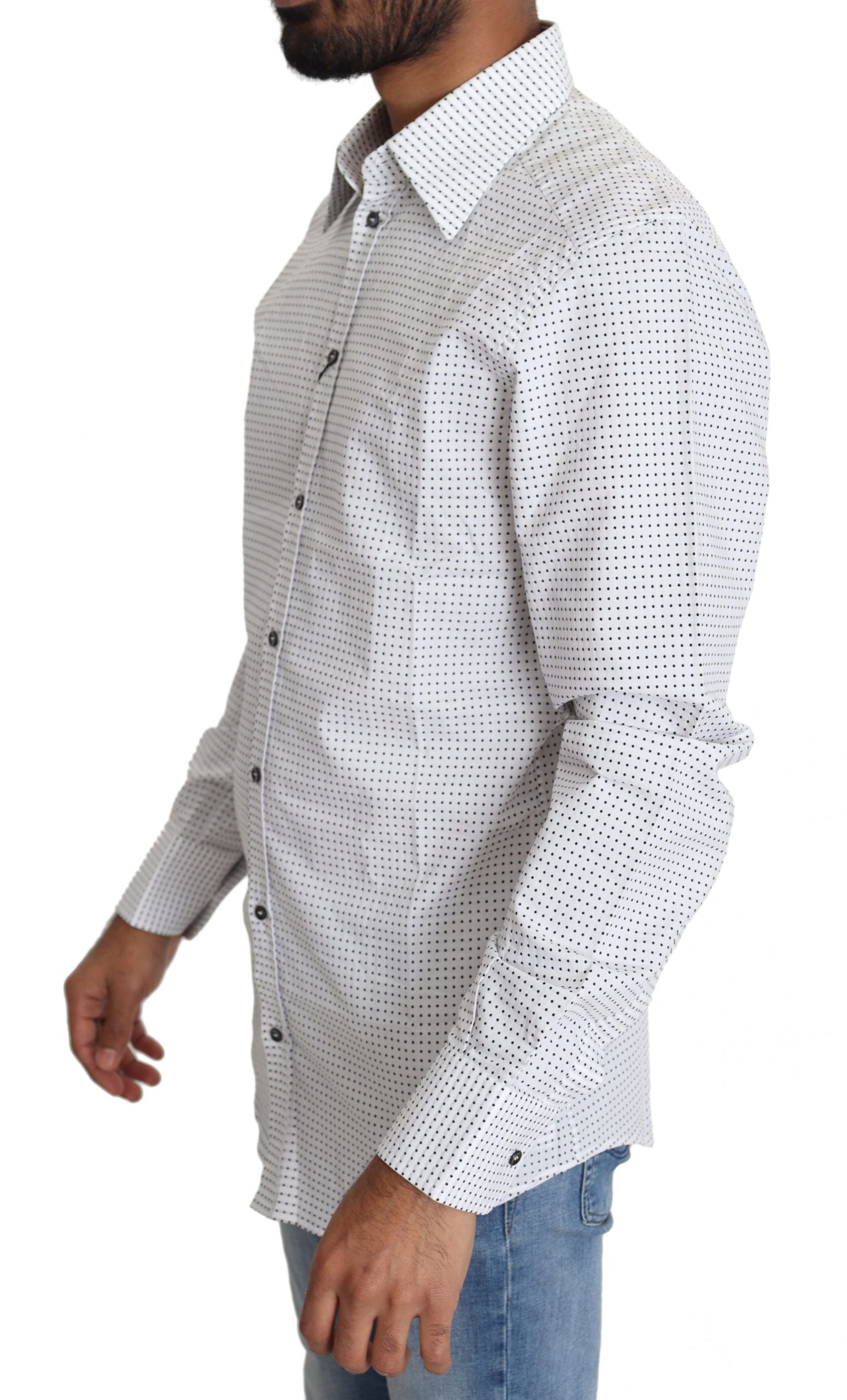 Camicia elegante a pois slim fit