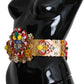 Gold-Tone Floral Crystal Waist Belt