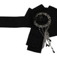 Elegant Black Crystal Waist Belt