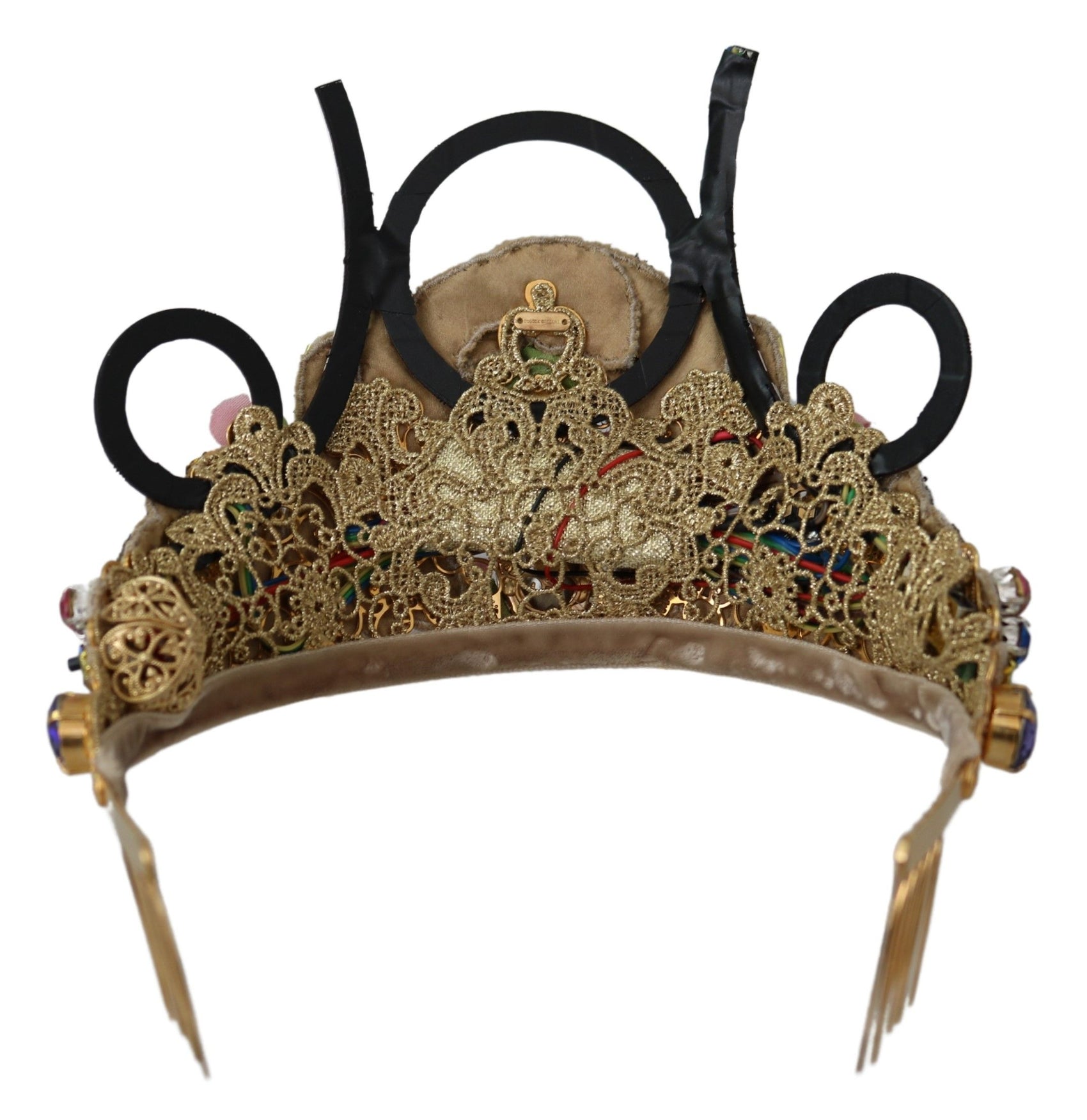 Atemberaubendes Kristalldiadem-Tiara – Gold-Mehrfarbig
