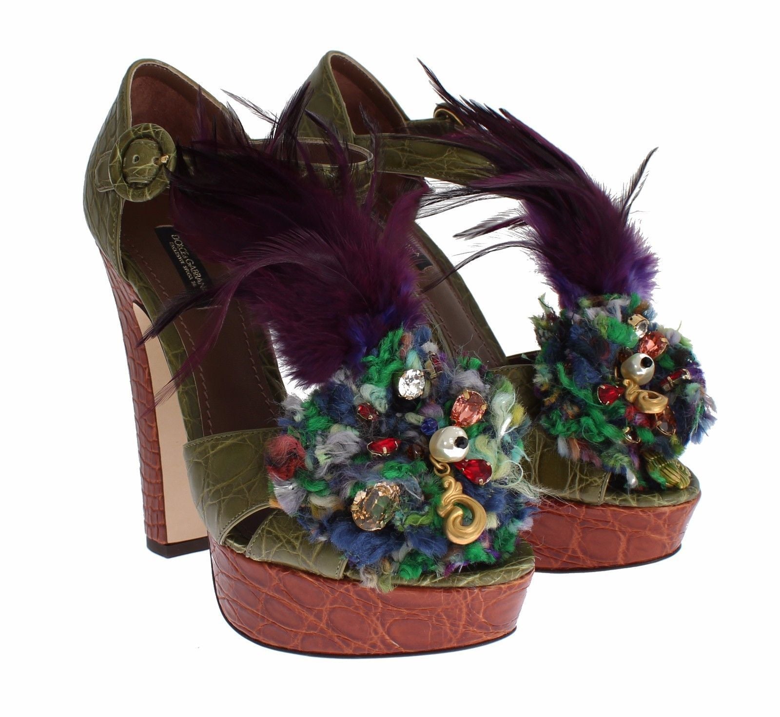 Sandalen mit Knöchelriemen und Kristallverzierung