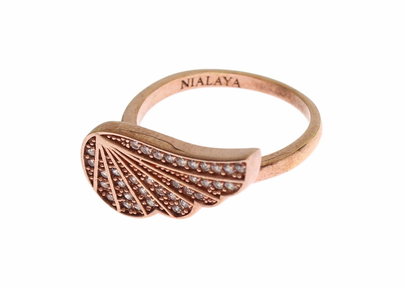 Eleganter Roségold-Ring mit Zirkonia-Kristallen