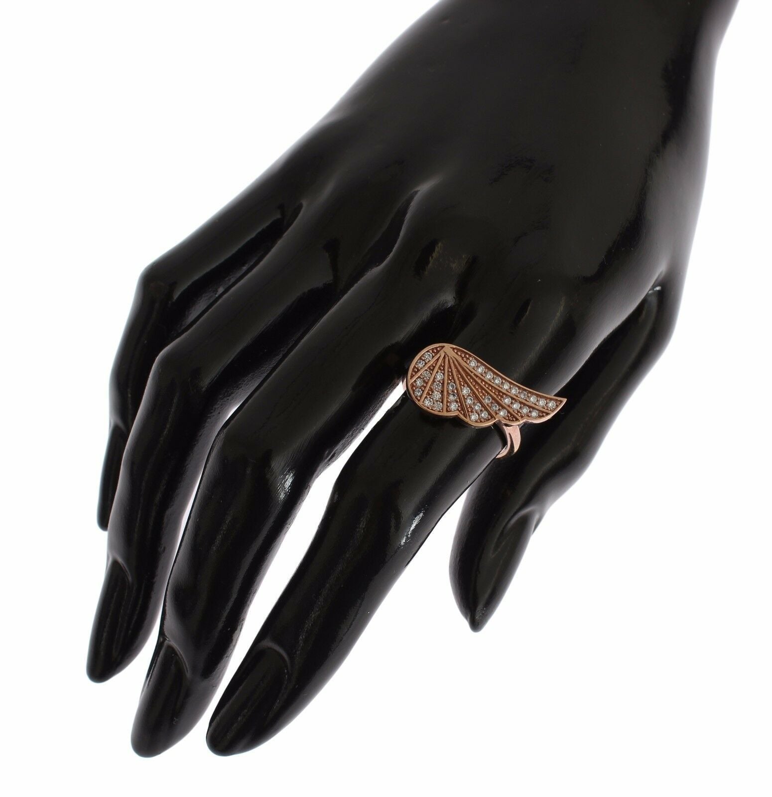 Eleganter Roségold-Ring mit Zirkonia-Kristallen