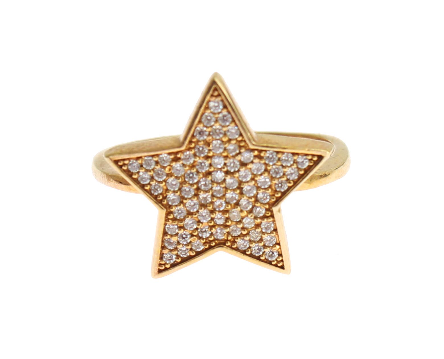 Eleganter vergoldeter Sterlingsilberring mit CZ-Kristallen